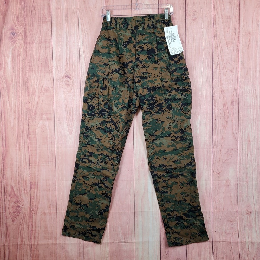 Army Camouflage Perimeter Guard Pants Sz 28 R Stretch Woodland NEW